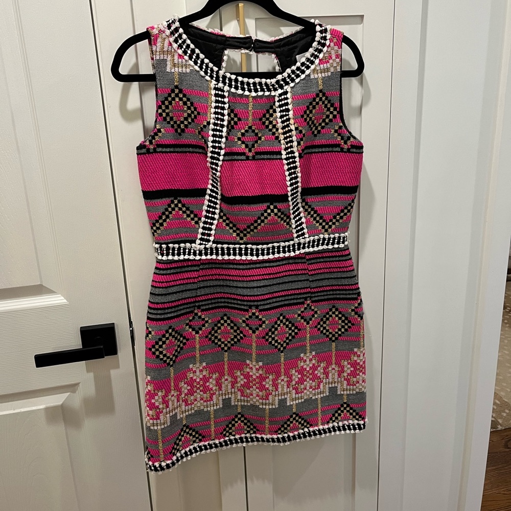 Milly fun festive brocade holiday mini dress
